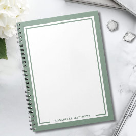 Salie Groene Naam Monogram Notitieboek