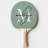 Salie Groene Naam Monogram Tafeltennisbatje (Voorkant)