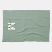 Salie Groene Naam Monogram Theedoek (Horizontaal)