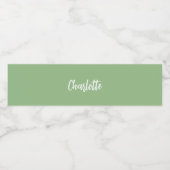Salie groene naam script waterfles etiket (Enkel label)