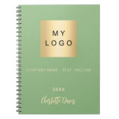 Salie groene naam script zakelijk logo notitieboek (Voorkant)
