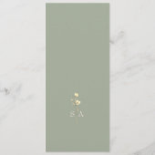 Salie Groene Neutrale Bloemige Bruiloft Menu (Achterkant)