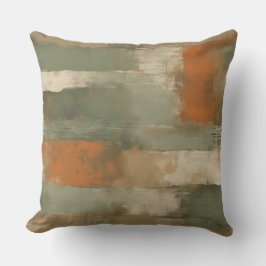 Salie Groene Olijf Oranje Beige Abstract Kussen