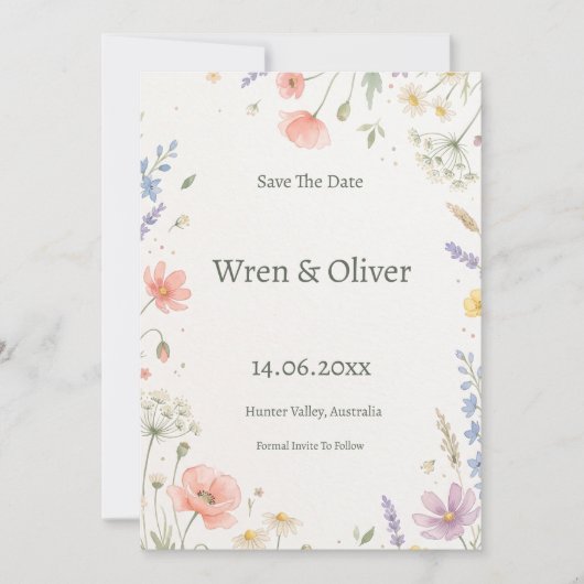 Salie Groene Olijf Save the Date (Voorkant)