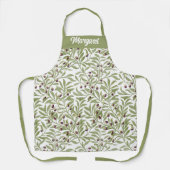 Salie Groene Olijftak Monogram Botanisch Schort (Voorkant)