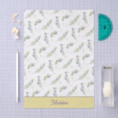Salie Groene Olijftak Monogram Naam Tissuepapier (Craft)