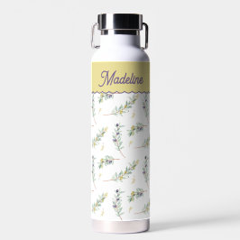 Salie Groene Olijftak Monogram Naam Waterfles