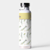 Salie Groene Olijftak Monogram Naam Waterfles (Rechts)