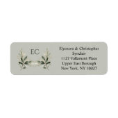 Salie Groene Olijftak Monogram Retouradres Etiket (Voorkant)