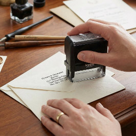 Salie Groene Olijftak Monogram Retouradres Zelfinktende Stempel