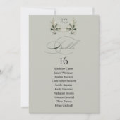 Salie Groene Olijftak Monogram Tafelnummer (Voorkant)