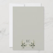 Salie Groene Olijftak Monogram Tafelnummer (Achterkant)