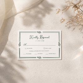 Salie Groene Olijftak Tuin RSVP Kaart
