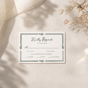 Salie Groene Olijftak Tuin RSVP Kaart