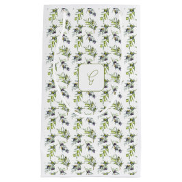 Salie Groene Olijven Waterverf Monogram Klein Cadeauzakje