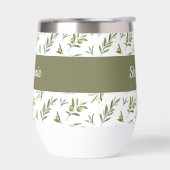Salie Groene Olijven Waterverf Monogram Naam (Links)