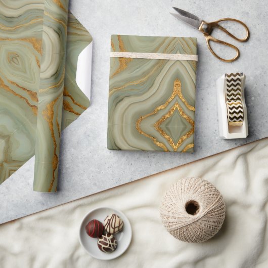 Salie Groene Onyx Met Goud Cadeaupapier (Crafts)