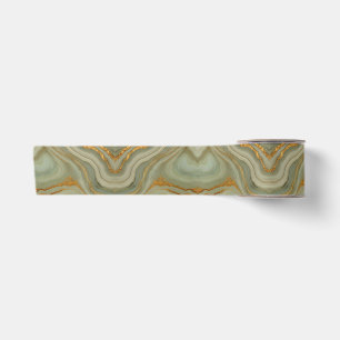 Salie Groene Onyx Met Goud Satijnen Lint