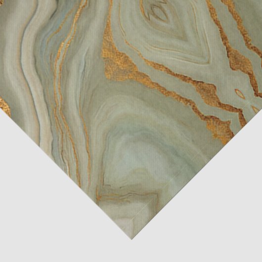 Salie Groene Onyx Met Goud Tissuepapier (Detail)