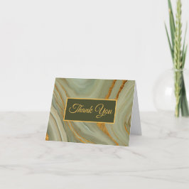 Salie Groene Onyx Steen met Gouden Aders Bedankkaart