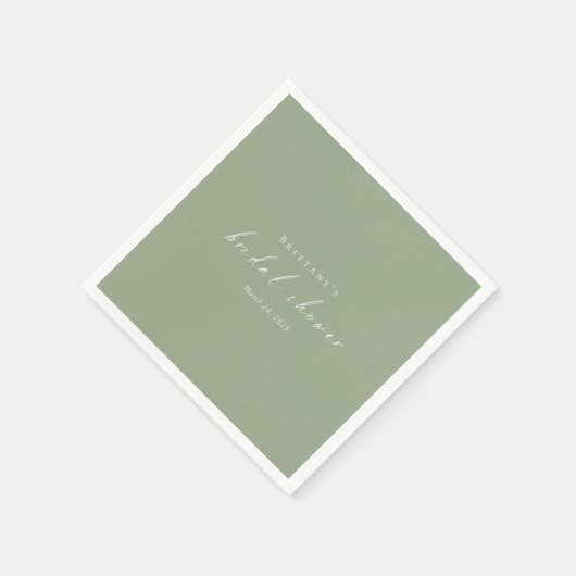 Salie Groene Op Maat Gemaakte Bruidsdouche Servett Servet (Hoek)