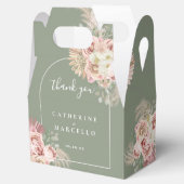 Salie Groene Pampas Gras Bloemboog Trouwen Bedankdoosjes (Geopend)