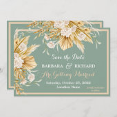 Salie Groene Pampas Gras Bloemen Bruiloft Datum Be Kaart (Voorkant / Achterkant)