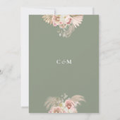 Salie Groene Pampas Gras Boho Boog Bloem Kaart (Achterkant)