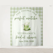 Salie Groene Perfecte Matcha Bruidsdouche Achtergr Wandkleed (Voorkant)