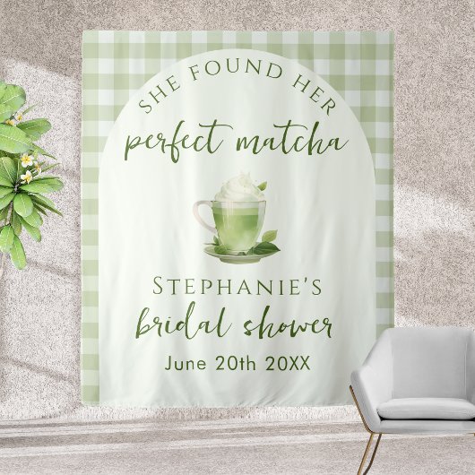 Salie Groene Perfecte Matcha Bruidsdouche Achtergr Wandkleed