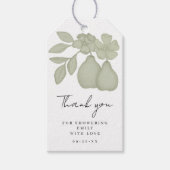 Salie Groene Perfecte Peer Bruidsdiner Bedankt Cadeaulabel (Voorkant)