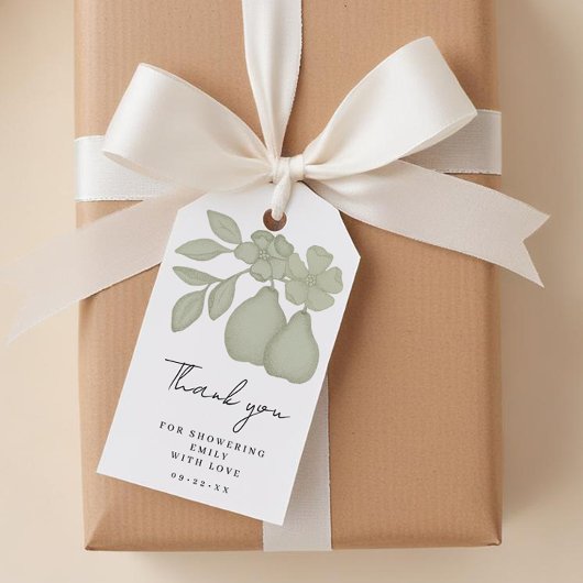 Salie Groene Perfecte Peer Bruidsdiner Bedankt Cadeaulabel