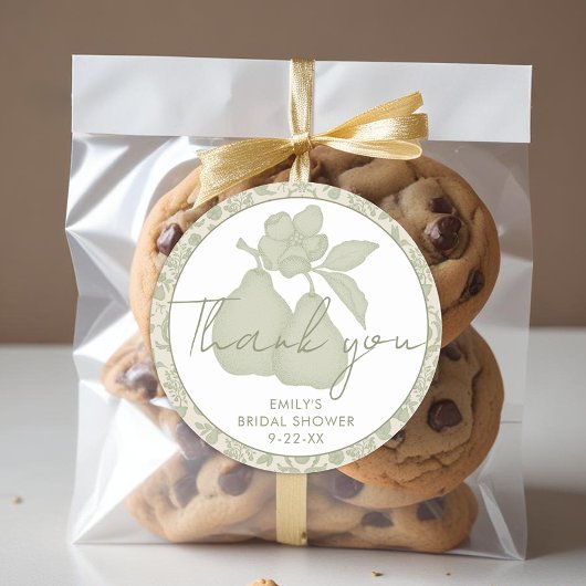 Salie Groene Perfecte Peer Bruidsdiner Bedankt Ronde Sticker