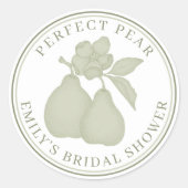 Salie Groene Perfecte Peer Bruidsfeest Stickers (Voorkant)
