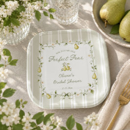 Salie Groene Perfecte Peer Bruiloft Borrelservies Papieren Bordje