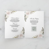 Salie Groene Pompoen Witte Bloemige QR Code Huweli (Binnen)