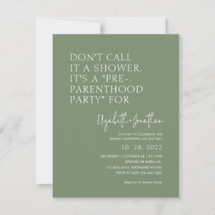Salie Groene Pre-Ouderschap Feest Baby Shower Kaart