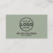 Salie Groene Professionele Logo QR Code Visitekaartje (Voorkant)