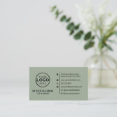 Salie Groene Professionele Minimalistische QR Code Visitekaartje (Staand voorkant)