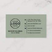 Salie Groene Professionele Minimalistische QR Code Visitekaartje (Voorkant)