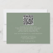 Salie groene QR-code eenvoudig elegante trouw Save The Date (Achterkant)