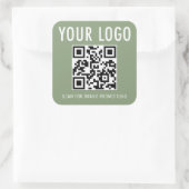 Salie Groene QR Code Stickers Zakelijk Logo Vierka (Tas)