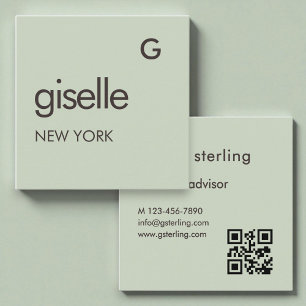 Salie Groene QR Code Vierkante Visitekaartje
