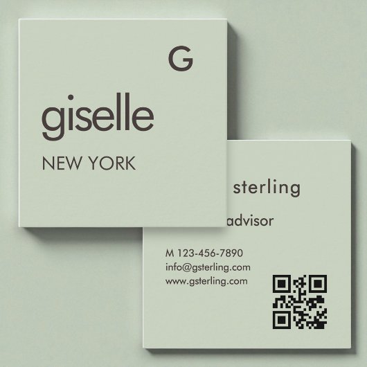 Salie Groene QR Code Vierkante Visitekaartje