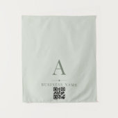 Salie Groene QR Code Zakelijke Tafel Runner Banner Wandkleed (Voorkant)