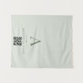Salie Groene QR Code Zakelijke Tafel Runner Banner Wandkleed (Voorkant (horizontaal))