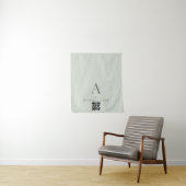 Salie Groene QR Code Zakelijke Tafel Runner Banner Wandkleed (In situ)