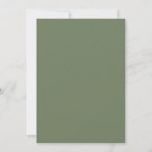 Salie Groene Rand Klassieke Monogram Bruiloft Kaart (Achterkant)