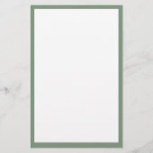 Salie Groene Rand Rand Wit Aangepaste Kleur Trouwe Briefpapier (Achterkant)