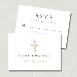 Salie Groene Religieus Kruis Bevestiging RSVP Kaartje